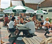 Enjoying refreshments on the terrace